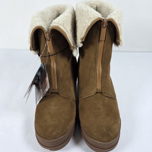 Ozark Trail Wedges Womens Winter Boots Size 7 Waterproof Faux Fur Zip Brown NWT - Picture 2 of 10
